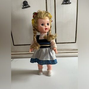 Vintage Jolly Toys Swiss Miss 13" Doll w/ Moving Arms/Legs/head & Sleeping Eyes